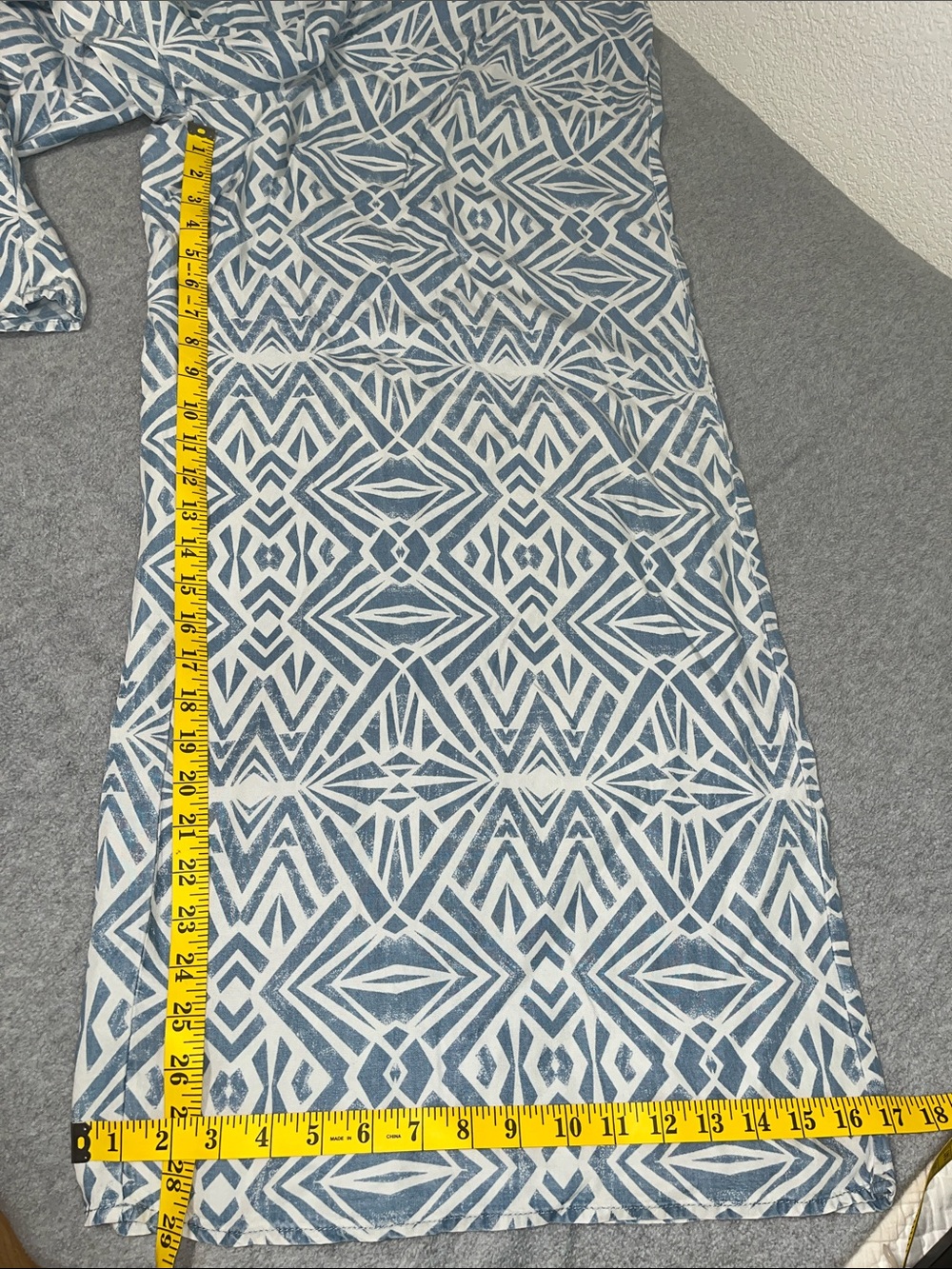Coastal Wide Leg Geometric Pants Palazzo XXL Resort Beach Vacation Lagenlook - Picture 4 of 10